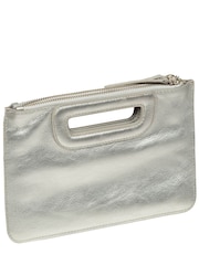 Pure Luxuries London Silver Guinevere Leather Clutch Bag - Image 4 of 6