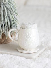 Something Different White Iridescent Snowflake Mug, Coaster and Socks Set - Image 1 of 4