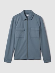 Reiss Steel Blue Hylo Technical Zip-Through Jacket - Image 2 of 6