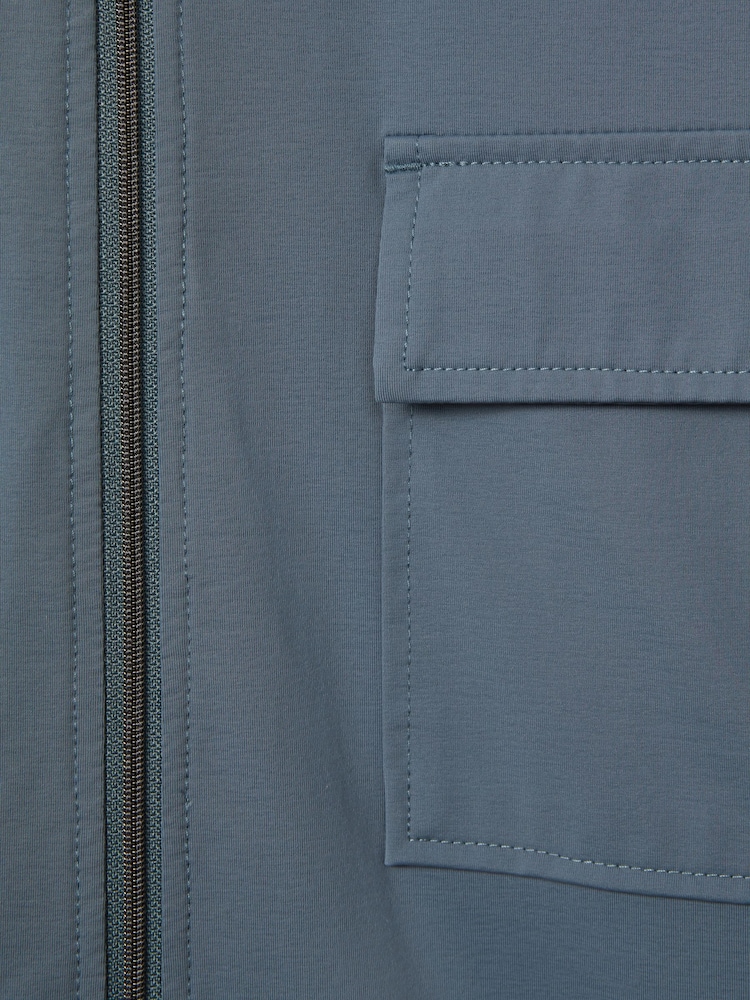 Reiss Steel Blue Hylo Technical Zip-Through Jacket - Image 6 of 6