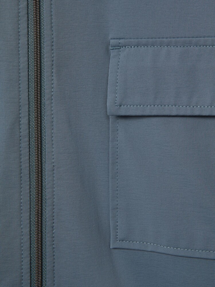 Reiss Steel Blue Hylo Technical Zip-Through Jacket - Image 6 of 6 Reiss Steel Blue Hylo Technical Zip-Through Jacket - Image 6 of 6