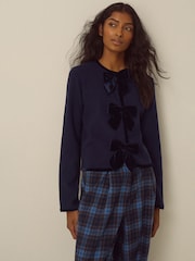 Monsoon Belinda Velvet Bow Cardigan - 4의 이미지 1