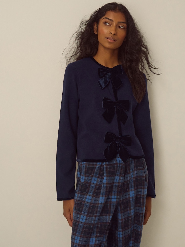 Monsoon Belinda Velvet Bow Cardigan - 4의 이미지 1