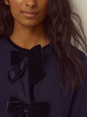 Monsoon Belinda Velvet Bow Cardigan - 4의 이미지 2