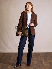 Chaqueta tipo blazer de ante color abedul de Lakeland Leather - Imagen 3 de 5