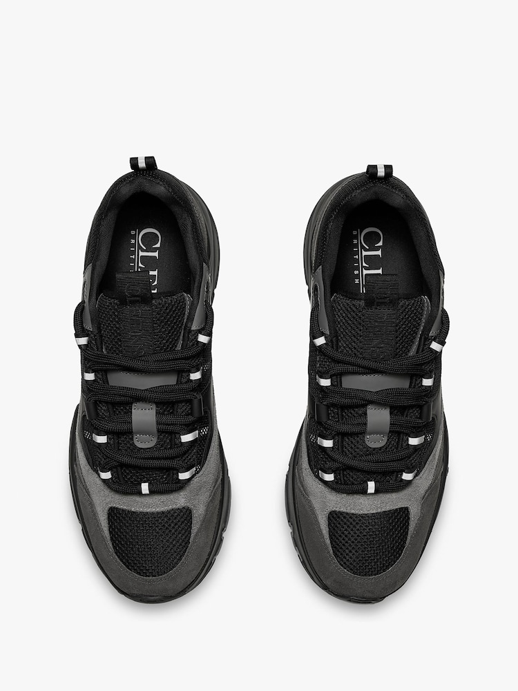 CLEENS Black/Grey Aero Trainers - Image 4 of 4
