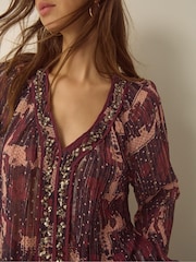 Monsoon Poppy V-Neck Embellished Patchwork Blouse - Εικόνα 2 από 4