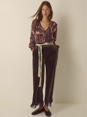 Monsoon Poppy V-Neck Embellished Patchwork Blouse - Εικόνα 4 από 4