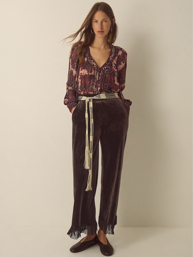 Monsoon Poppy V-Neck Embellished Patchwork Blouse - Εικόνα 4 από 4