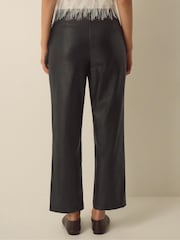 Monsoon Black Libby Faux Leather Straight Leg Trousers - Image 3 of 4