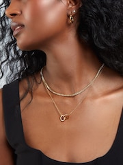 Abbott Lyon Gold Interlinked Crystal 18ct Plated Necklace - Image 2 of 4