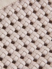 Reiss Off White Brompton Leather Raffia Pouch Bag - Image 5 of 5