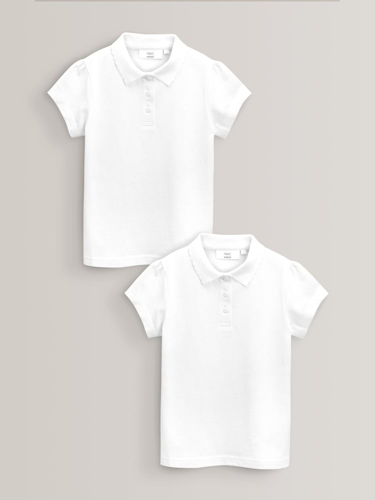 Weiß - Kurzarm-Poloshirts aus 100 % Baumwolle, 2er-Pack (3–16 J.) - Bild 1 von 6 Weiß - Kurzarm-Poloshirts aus 100 % Baumwolle, 2er-Pack (3–16 J.) - Bild 1 von 6