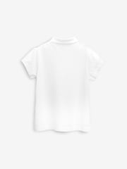 White Regular Fit 100% Cotton Short Sleeve Polo Shirts 2 Pack (3-16yrs) - Image 5 of 6