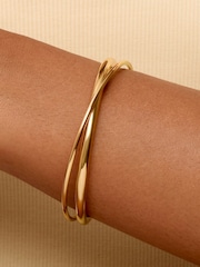 Abbott Lyon Gold Crossover 18ct Plated Bangle - Image 1 of 4