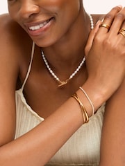 Abbott Lyon Gold Crossover 18ct Plated Bangle - Image 2 of 4