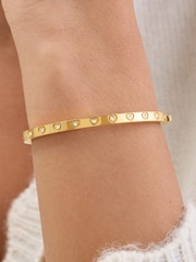Abbott Lyon Crystal Heart 18ct Plated Bangle - صورة 1 من 3