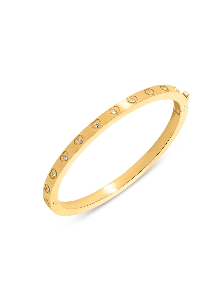 Abbott Lyon Crystal Heart 18ct Plated Bangle - صورة 2 من 3 Abbott Lyon Crystal Heart 18ct Plated Bangle - صورة 2 من 3