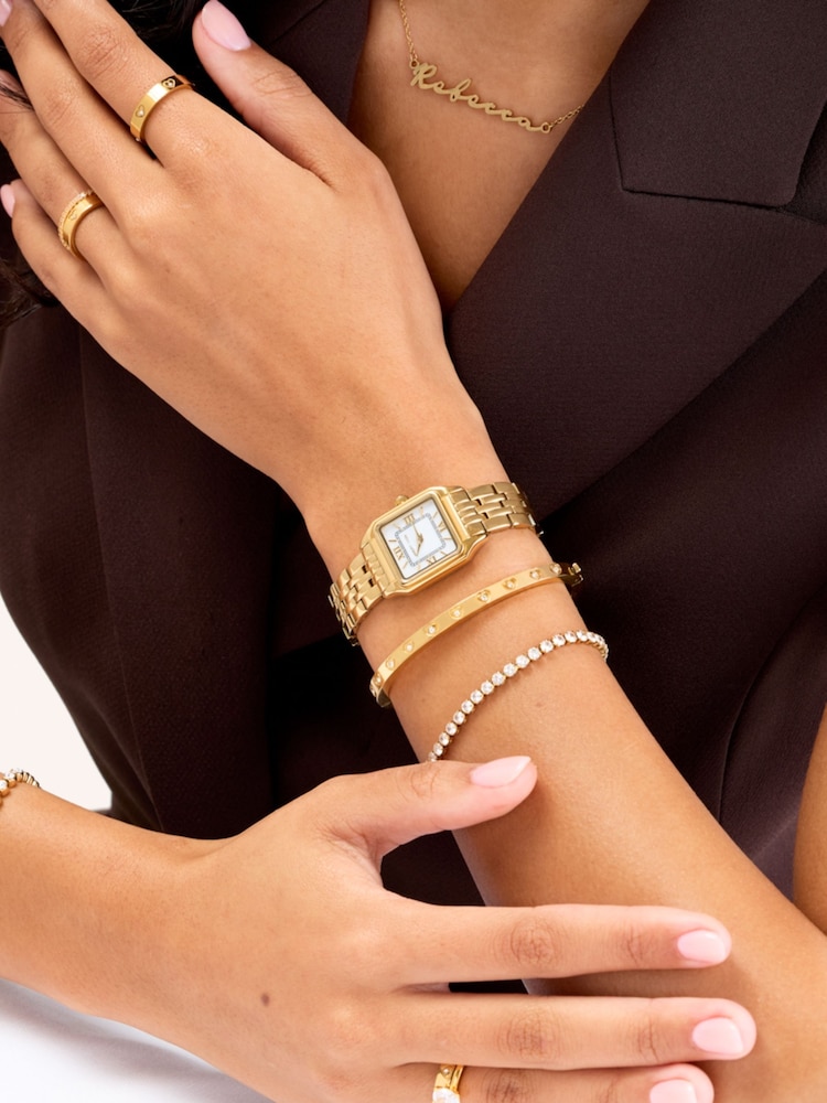 Abbott Lyon Crystal Heart 18ct Plated Bangle - صورة 3 من 3 Abbott Lyon Crystal Heart 18ct Plated Bangle - صورة 3 من 3