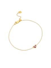 Abbott Lyon Gold Mini Heart Birthstone 18ct Plated Bracelet - Image 3 of 8