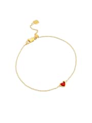 Abbott Lyon Gold Mini Heart Birthstone 18ct Plated Bracelet - Image 6 of 8