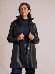 Lakeland Leather Black Arndale Hooded Coat - Image 1 of 5