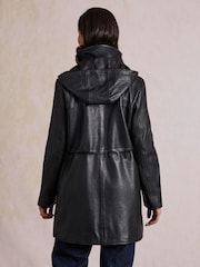 Lakeland Leather Black Arndale Hooded Coat - Image 2 of 5