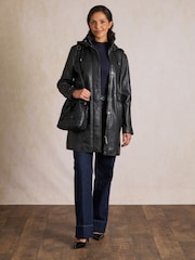 Lakeland Leather Black Arndale Hooded Coat - Image 5 of 5