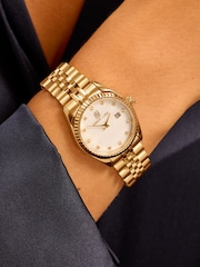 Abbott Lyon Gold Plated Mini Pearl Belgravia 18ct Watch - Image 1 of 3