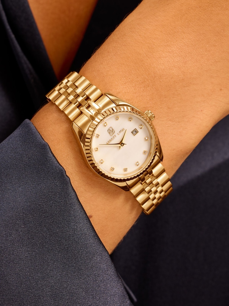Abbott Lyon Gold Plated Mini Pearl Belgravia 18ct Watch - Image 1 of 3 Abbott Lyon Gold Plated Mini Pearl Belgravia 18ct Watch - Image 1 of 3