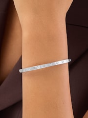 Abbott Lyon Silver Crystal Heart 18ct Plated Bangle - Image 1 of 3