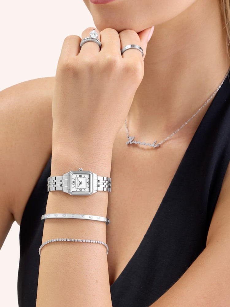 Abbott Lyon Silver Crystal Heart 18ct Plated Bangle - Image 2 of 3 Abbott Lyon Silver Crystal Heart 18ct Plated Bangle - Image 2 of 3
