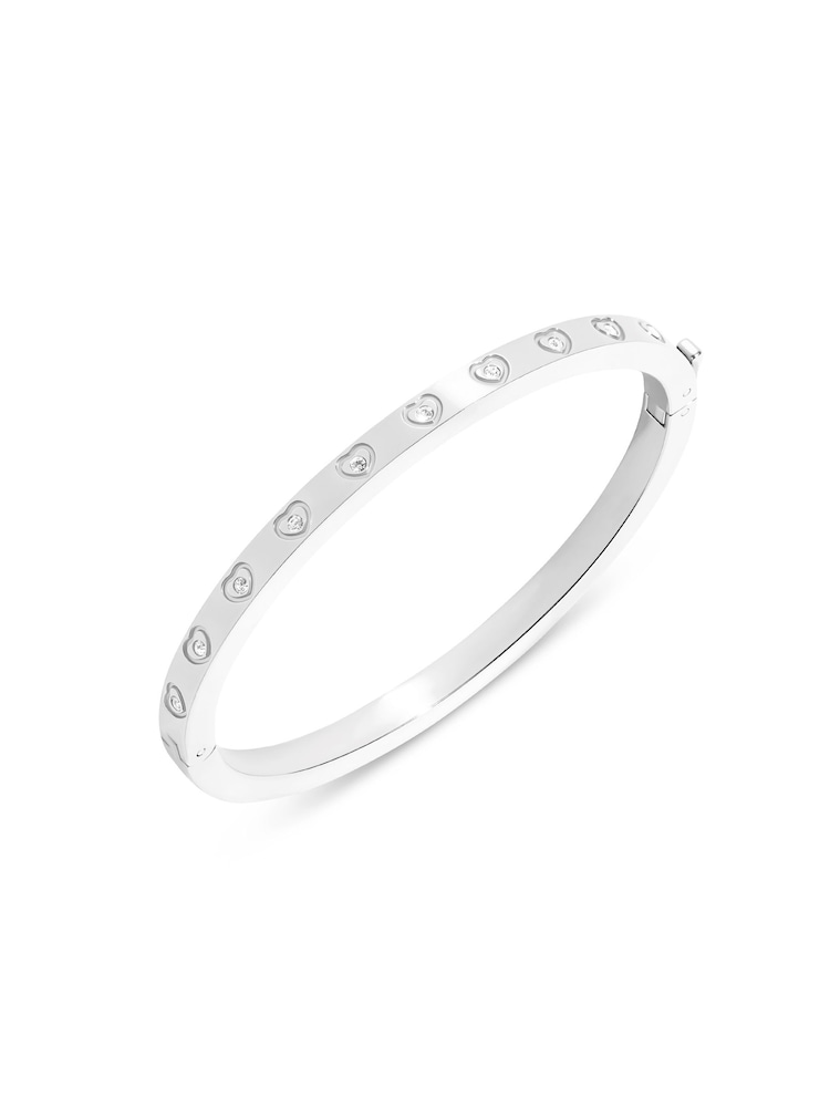Abbott Lyon Silver Crystal Heart 18ct Plated Bangle - Image 3 of 3 Abbott Lyon Silver Crystal Heart 18ct Plated Bangle - Image 3 of 3