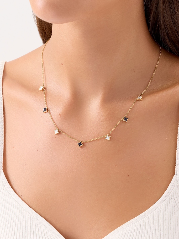 Abbott Lyon Gold Celestial Skies Necklace Mother of Pearl & Blue Sandstone - Image 1 of 5