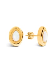 Abbott Lyon Pearl Molten Stud 18ct Plated Earrings - 4şəkildən 3 şəkil