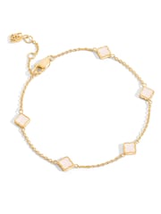 Abbott Lyon Mini Pearl Multi Clover Bracelet 18ct Gold Plated - Image 3 of 4