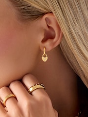 Abbott Lyon Gold Love Locks Huggie 14ct Plated Earrings - Image 1 of 5