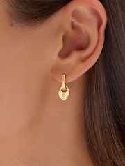 Abbott Lyon Gold Love Locks Huggie 14ct Plated Earrings - Image 2 of 5