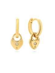 Abbott Lyon Gold Love Locks Huggie 14ct Plated Earrings - Image 3 of 5