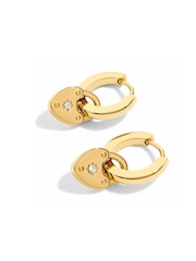 Abbott Lyon Gold Love Locks Huggie 14ct Plated Earrings - Image 4 of 5