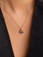 Abbott Lyon Brown Heart 18ct Plated Necklace - Image 1 of 4