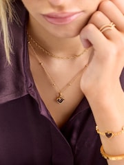 Abbott Lyon Brown Heart 18ct Plated Necklace - Image 2 of 4
