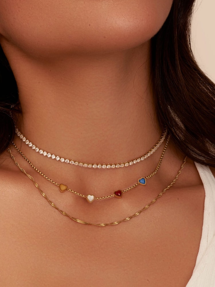 Abbott Lyon Gold Tennis 18ct Plated Necklace - Image 2 of 4 Abbott Lyon Gold Tennis 18ct Plated Necklace - Image 2 of 4