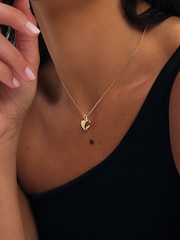 Inicio Gold Polished Puff Heart Pendant - 2суретінің 1 суреті