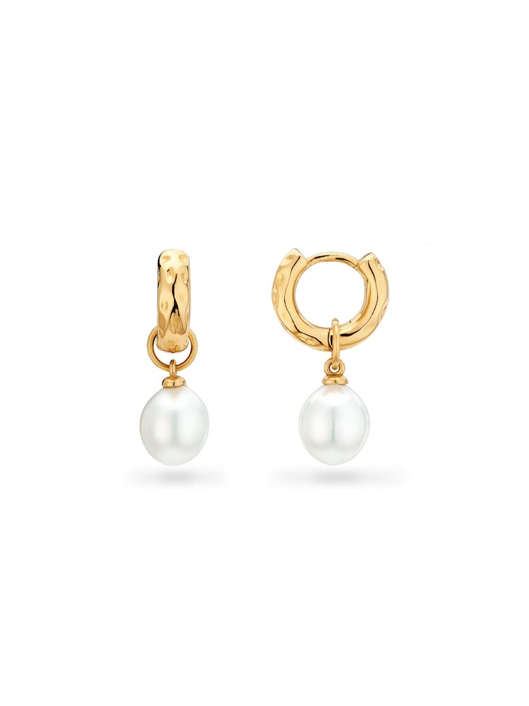 Abbott Lyon Pearl Huggie 18ct Plated Earrings - Image 2 of 3 Abbott Lyon Pearl Huggie 18ct Plated Earrings - Image 2 of 3