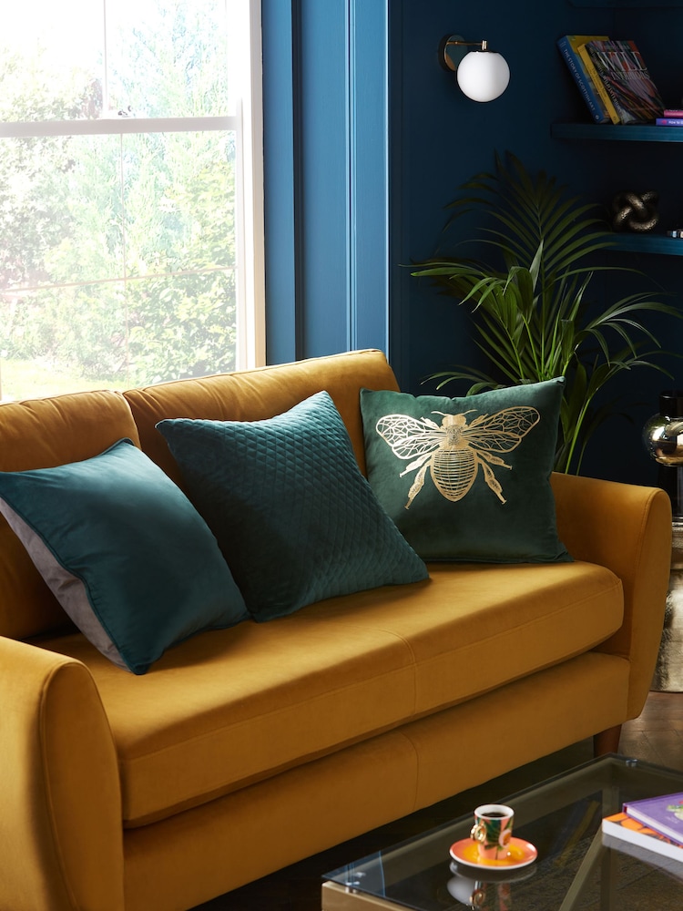 Velvet Quilted Hamilton Cushion - Image 4 of 8