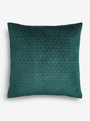 Bottle Green Velvet Quilted Hamilton 50 x 50 Cushion - Image 7 of 8