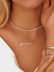 Abbott Lyon Silver Tennis 18ct Plated Necklace - Image 2 of 4