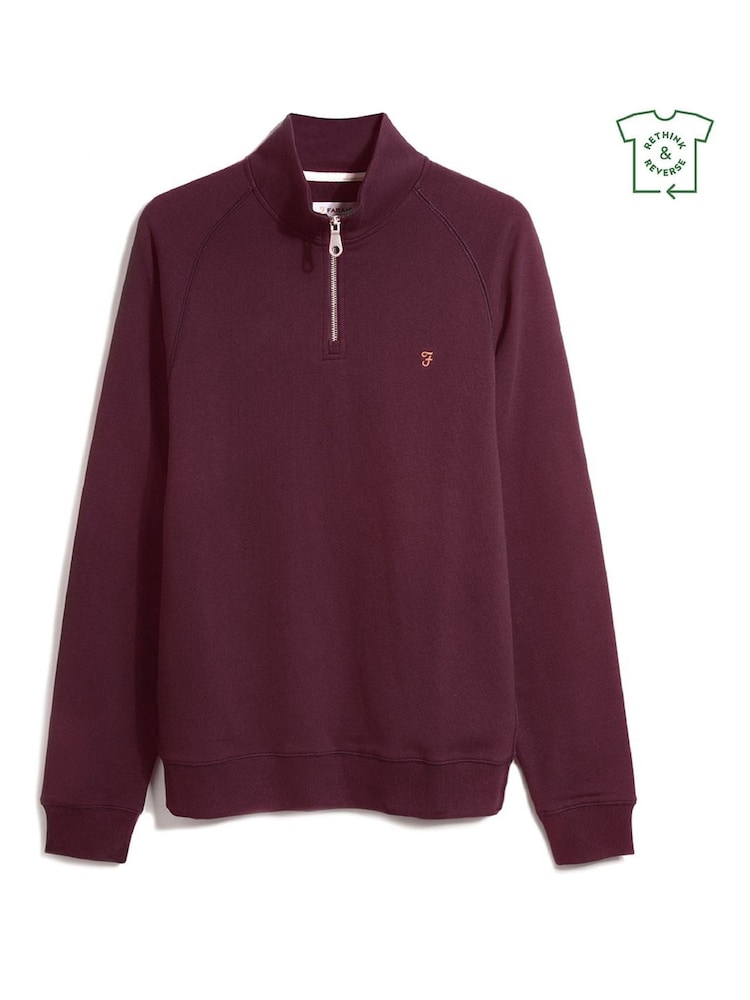Farah Jim Quarter Zip Sweatshirt - Image 5 of 5