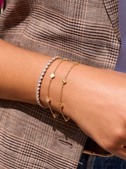 Abbott Lyon Mini Fluted Multi Clover 18ct Sterling Silver Bracelet - 5的图像3｝